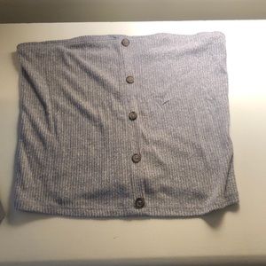 Grey button down tube top